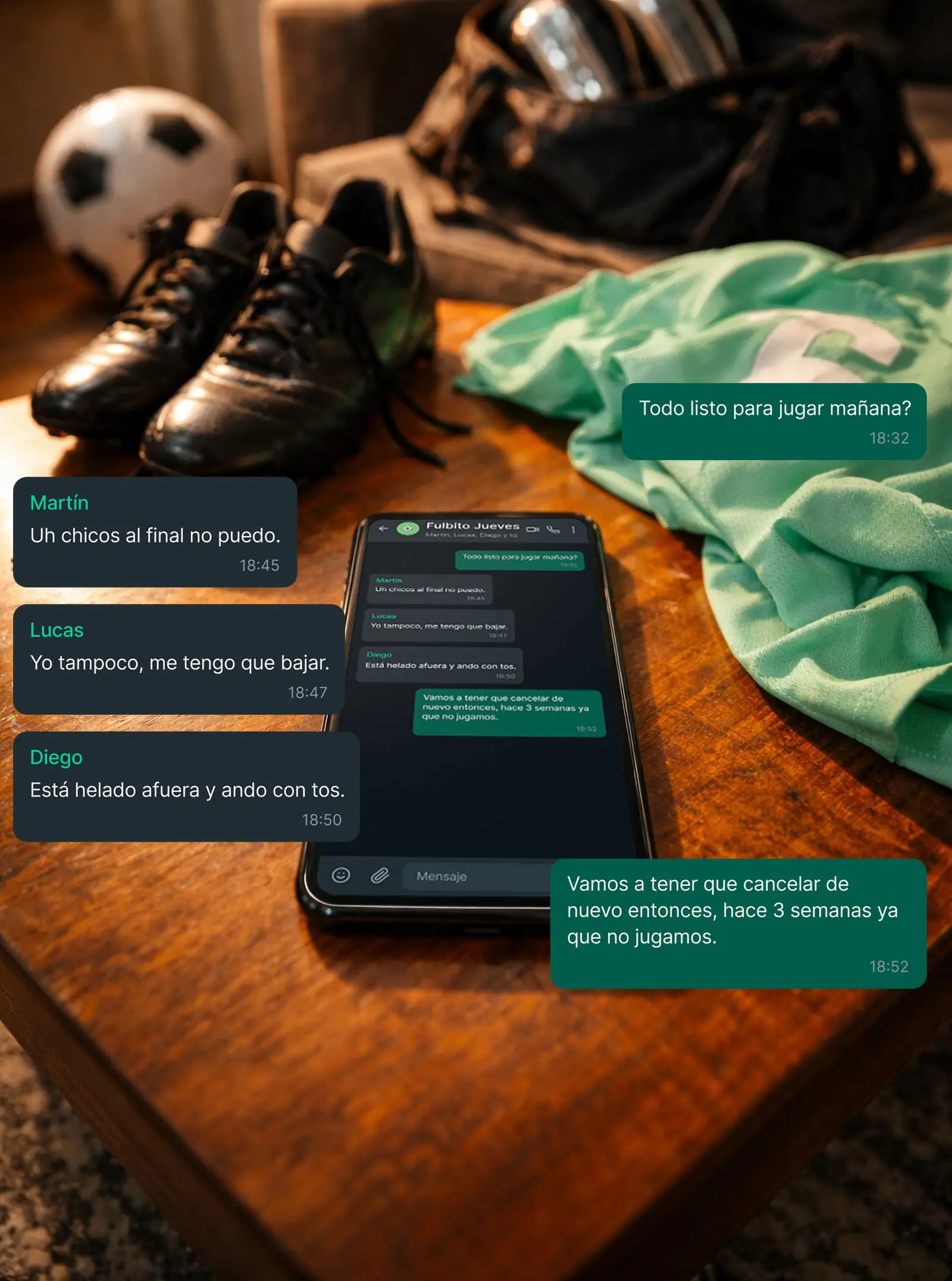 Chat de WhatsApp con bajas